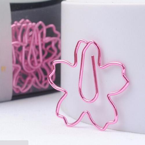 12pcs/Lot Top Qualite Plaque Clips De Papier Sakura Aiguille En Papier Metal Memo Clip Papeterie Cerisier Fleurs Boite Clips