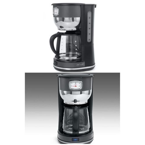 Cafetiere Retro Vintage 1.4 L 10 Tasses 1000w Sans Fil Grise Inox Poignée Ergonomique