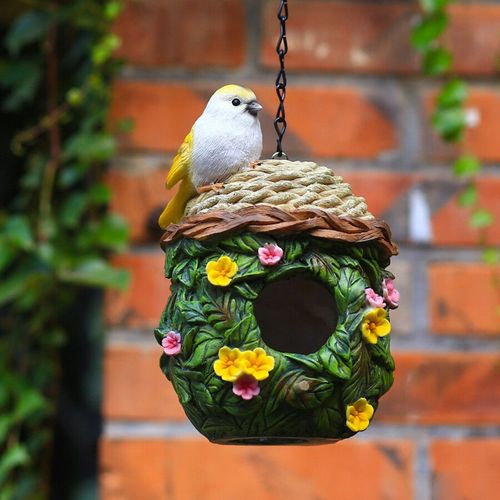 Cabane de jardin en résine adaptée aux petits oiseaux,nichoir extérieur,décoration de jardin,cadeau pour les amoureux - Type Birds