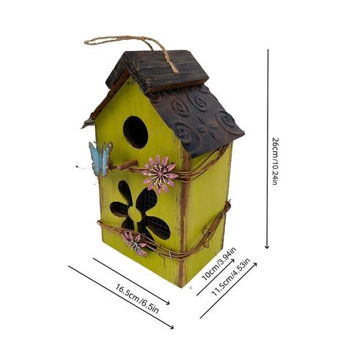 Mangeoire À Accent D'oiseau En Bois Multifonctionnelle,Cabanes À Oiseaux Décoratives D'extérieur,Décor De Jardin De Cour - Type Green