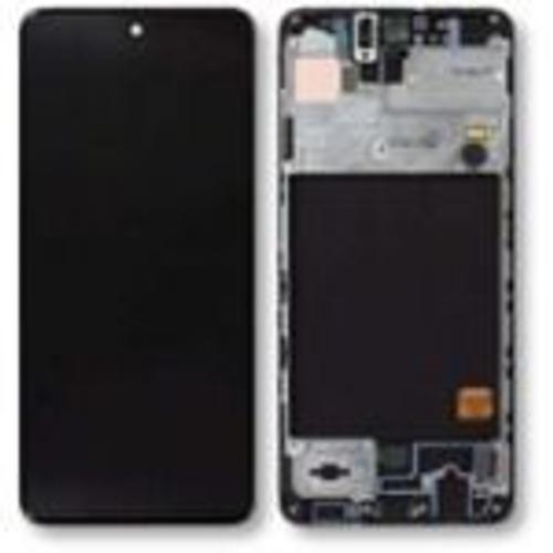 Ecran Tactile + Lcd Noir Sur Châssis Noir De Remplacement Pour Samsung Galaxy A51 (A515)