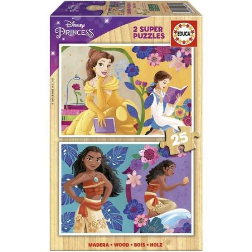 Disney Princess (Bella + Vaiana) - 2 Puzzles En Bois