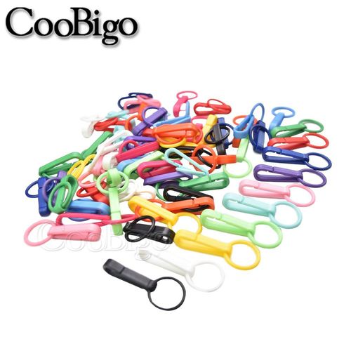 50pcs Coloré Porte-Clés En Plastique Boucles Mousqueton Avec Anneau Torique Pour Sac À Dos Rideaux Stores Cordon S Lanière Connecteurs Pièces - Type Mixed Colors Sent