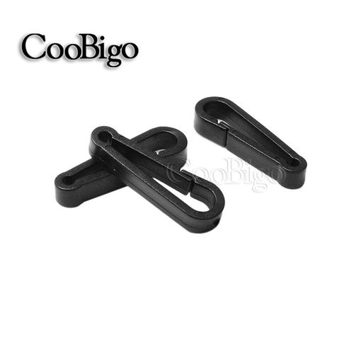 Gants noirs en plastique,boucles à crochet,mousqueton pour rideaux de douche,sac à dos,vêtement,porte-clés,accessoires de lanière,20 pièces