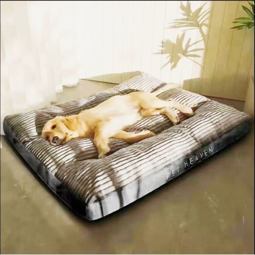 Polymères Lavables En Velours Côtelé Pour Animaux De Compagnie,Lit Pour Chien,Lit En Peluche,Poignées Amovibles,Fournitures Pour Animaux De Compagnie,Petits,Moyens Et Grands C - Type Grey-80x66x7cm