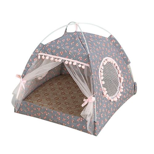 Tente De Lit Pour Animal De Compagnie,Tipi Fermé Général,Hamac Confortable Avec Sols,Maison Pour Chat,Maison Pour Petit Chien,Produits Pour Animaux De Compagnie,Accessoires - Type Dark Grey-M #B
