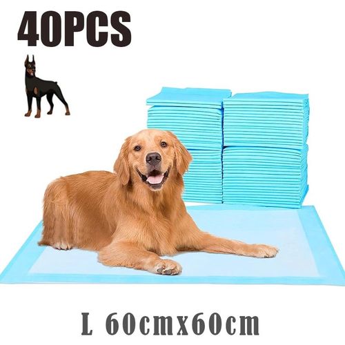 Couches Super Absorbantes Pour Animaux De Compagnie,Coussinets De Dressage Pour Chiens,Couches Pour Chiots Et Chats,Couches Pour Chiots,Polymères De Surface À Séchage Rapide,120 Pièc - Type L-40pcs