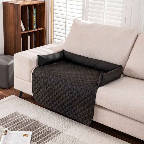 Canapé Imperméable Pour Animaux De Compagnie Avec Oreiller Cervical,Lit Pour Chien,Polymères De Couchage Pour Petits,Moyens Et Grands Chiens,Housse De Canapé - Type Black-75x120