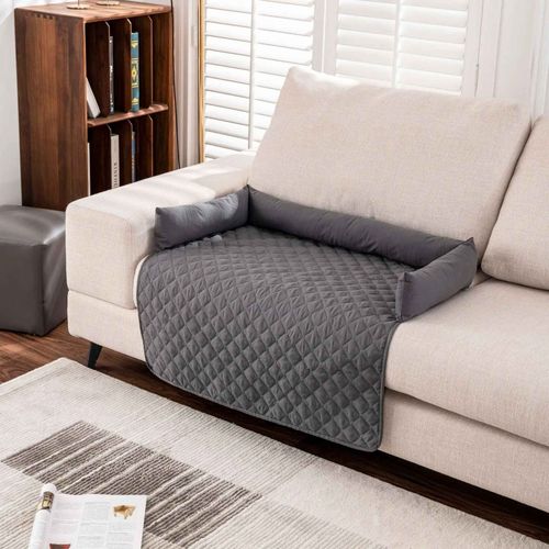 Canapé Imperméable Pour Animaux De Compagnie Avec Oreiller Cervical,Lit Pour Chien,Polymères De Couchage Pour Petits,Moyens Et Grands Chiens,Housse De Canapé - Type Gris-75x75