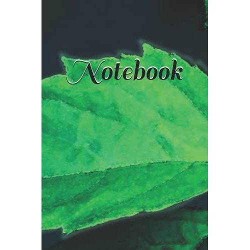 Dark Leaf Print Notebook: Dark, Large, Leaf Print, Blank Lined Notebook Journal