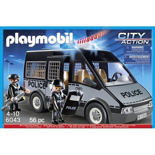 PLAYMOBIL - Voiture de policiers avec gyrophare et sirène 35 pcs –