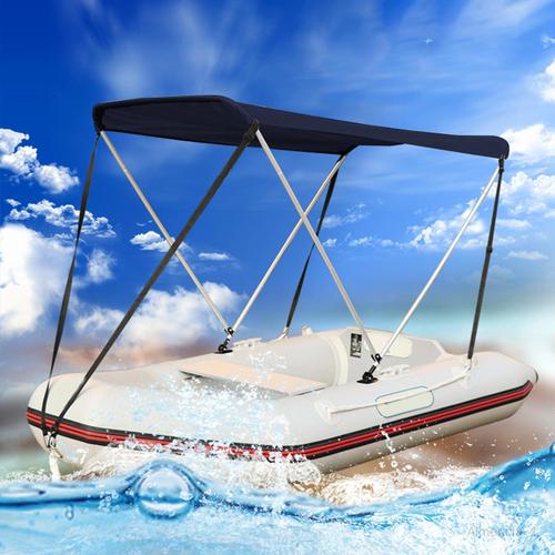 Auvent De Bateau Gonflable Pare-Soleil Rib Boat Cover Sun Protection Kayak Auvent Bimini Top Covers For Ship Canoe Dinghy Kayaking Bleu Pour 155 À 167cm
