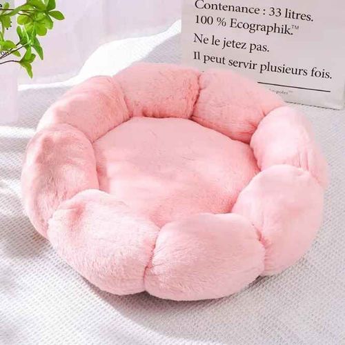 Lits Pour Animaux De Compagnie En Forme De Fleur Pour Grands Chiens,Polymères Uniques,Sommeil Confortable,Utilisation Intérieure Et Extérieure - Type Pink-50cm