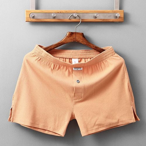 Short De Dehors En Coton Respirant Et Confortable Pour Homme,Pantalon D'été À Motif Vertical Solide,Grand Sous-Vêtement