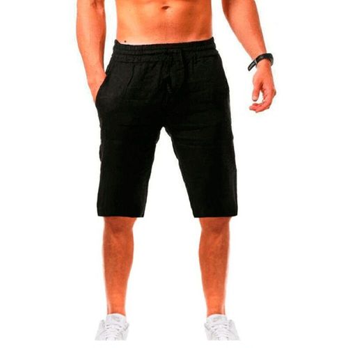Short Décontracté En Coton Et Lin Pour Homme,Vêtement De Plage,Respirant,À La Mode,Pour Jogging,Été