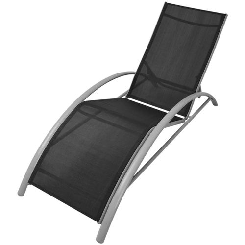 Chaises Longues Transat Bain De Soleil 156 X 60 X 89 Cm En Aluminium Noir Helloshop26 02_0011926