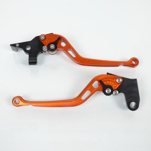 Levier Frein Droit Gauche Pour Moto Yamaha 900 Xsr Abs 2016 Alu Orange/Noir Neuf