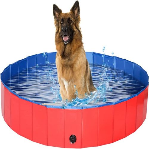 Piscine Pliable Pour Chiens,Baignoire Pour Animaux De Compagnie,Pour L'extérieur Et L'intérieur,Pour Grands,Moyens Et Petits Animaux De Compagnie - Type Rouge-80x30cm