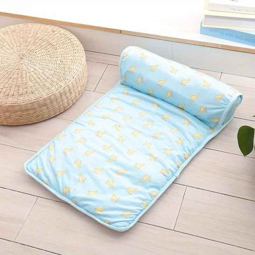 Polymères De Couchage Refroidissants Pour Animaux De Compagnie,Lit Confortable Pour Chien,Accent Avec Oreiller,Été - Type Blue Banana-60x40cm