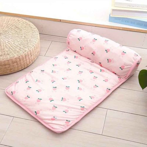 Polymères De Couchage Refroidissants Pour Animaux De Compagnie,Lit Confortable Pour Chien,Accent Avec Oreiller,Été - Type Pink Cherry-80x60cm