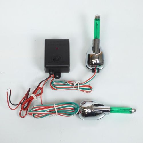 Paire De Feu Décoratif Teknix Qui Clignote Vert Pour Tuning Scooter Neuf