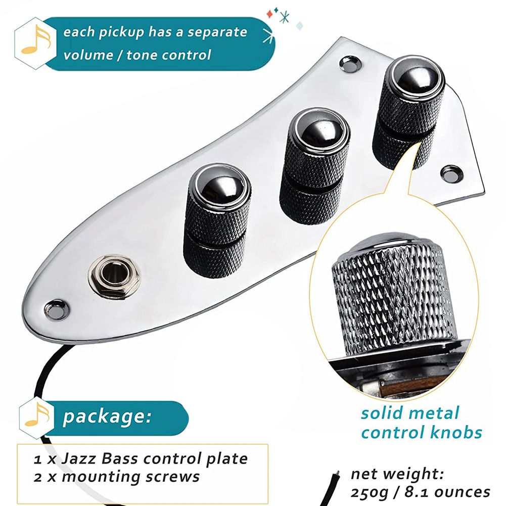 Plaque De Commande Pr-Cble Pour Guitare Basse J...