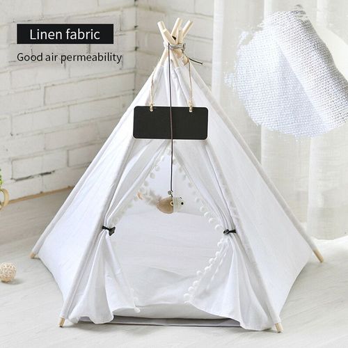 Tente Pour Animaux De Compagnie Portable Et Lavable,Lits D'intérieur Pour Chiots Et Chats,Lit Tipi Pour Petits Chiens Et Lapins - Type White-S-4-Corner Tent