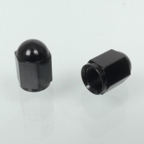 Bouchon De Valve Bike It Hexagonal Aluminium Anodisé Noir Pour Moto Auto Neuf