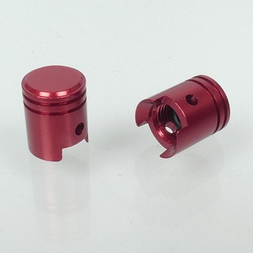 Bouchon De Valve Bike It Piston Aluminium Anodisé Rouge Pour Moto Auto Quad Neuf