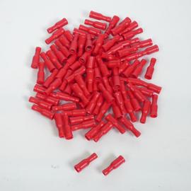 Cosse à sertir cylindrique 4mm rouge mâle pour câble de 1.5mm2