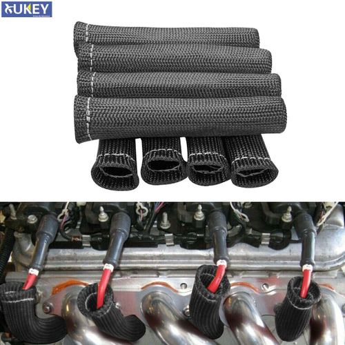 Protecteur De Manchon De Métier À Tisser De Botte De Bouclier Thermique De Fil De Bougie D'allumage,Fibre De Verre 1500 °F,Adapté Aux Accessoires De Moteur De Chevrolet Gm Ls1,Ls2,Ls3,Ls6,8x