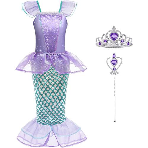 Fille Robe De Princesse Mermaid Enfant Robe Deguisemnet Sirène Costume Robe