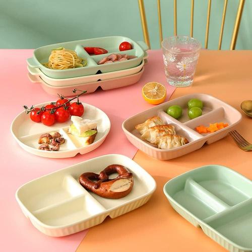 Assiette Compartiment Adulte Porcelaine, Assiette de Contrôle de Portions,  Assiette Divisée en 3 Regime, pour Salade, Dessert, Nouille, Bifteck, Petit  déjeuner