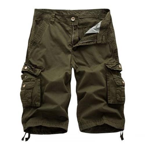 Short Cargo Multi-Poches Pour Homme,Short Militaire De L'armée,Short Décontracté Monochrome,Grande Taille,Choix,Été,2024