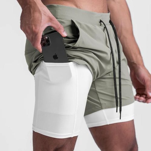 Short De Jogging À Séchage Rapide Pour Homme,Short D'exercice De Sport,Fitness,Double Couche,2 En 1,Course À Pied,Été,2023