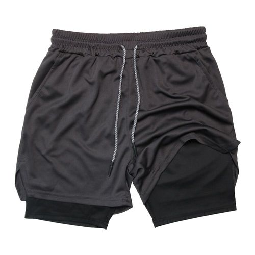 Short De Fitness Double Couche Pour Homme,2 En 1,Séchage Rapide,Entraînement De Gym,Jogging,Été