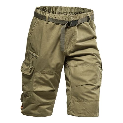 Short D'été Décontracté En Coton Pour Hommes,Salopette Multi-Poches,Short Au Genou,Style Américain,Pantalon Court De Sport