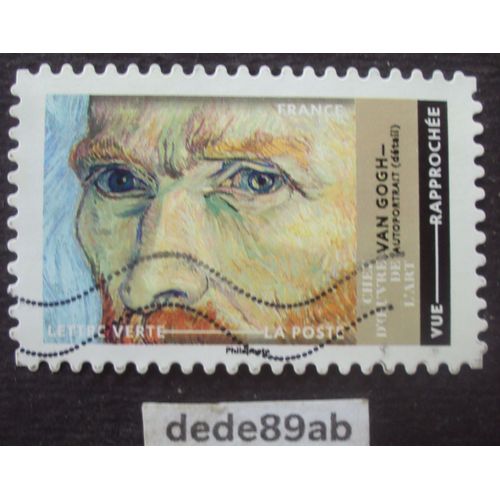 Timbre France 2022 . Chefs D'oeuvre De L'art ,Vues Rapprochées : Van Gogh Autoportrait . Oblitéré