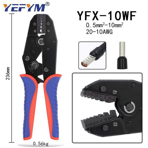 couleur YFX-10WF Pince à sertir YFX-04B, remplacement rapide, Kit de 230mm, câble en acier au carbone, outils de serrage électrique