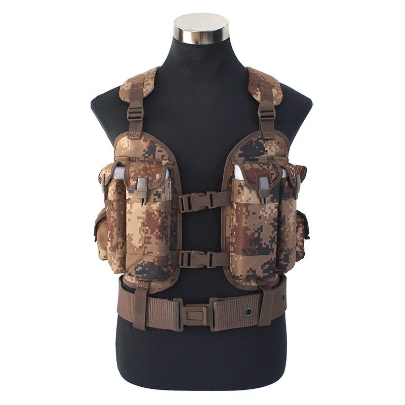 couleur Désert Taille numérique Taille unique Gilet tactique de Camouflage multi-poches, équipement d'entraînement au Combat, de transport, gilet militaire, accessoires, pochette, bouteille d'eau, sac à balles