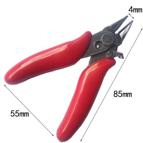 La couleur rouge Pince électronique diagonale 3.5 pouces, Mini coupe-fil, coupe douce, fils, poignée isolante en caoutchouc, modèle d'outils à main