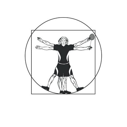 Badminton Player - Da Vinci Vitruvian Man Racket: A Journal Size (6 X 9 Inches) Notebook | Diary | Planner With 120 Square Grid Pages