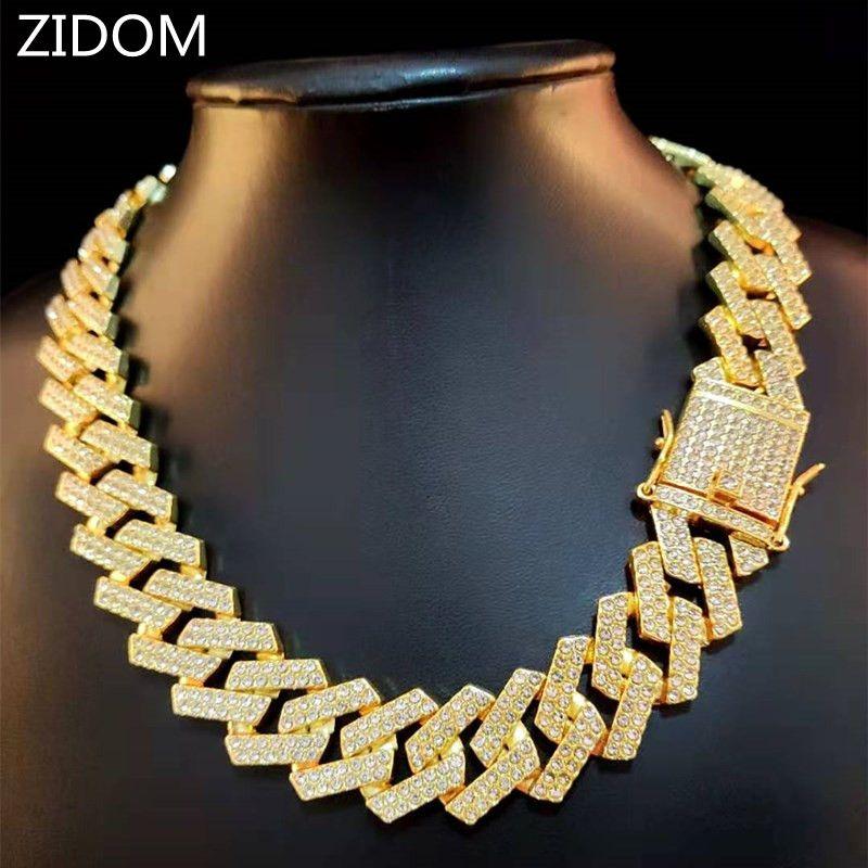 Pendentif Colliers Strass de luxe Gold Blade Hip-Hop Collier Homme Collier  Chaîne Rock Chaîne Gothique Moto Gothique Charme Long Bijoux Accessoires