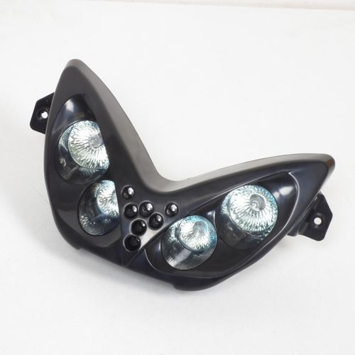 Optique Avant Tnt Pour Scooter Yamaha 50 Aerox 1997 À 2012 Noir Et Led Bleu Neuf