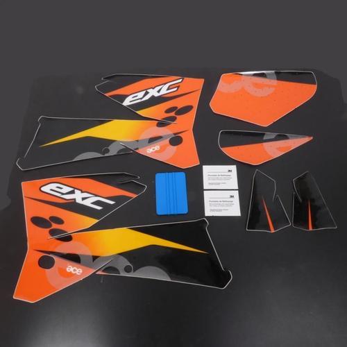 Kit Déco Ace 6 Pièces Pour Moto Ktm Exc 2 Temps 2005 2006 2007 0505410 Neuf