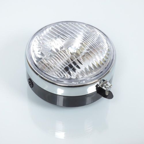 Optique Avant P2r Pour Mobylette Mbk 50 51 Rond Noir Et Chromé Neuf