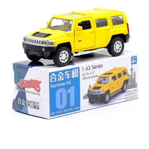 Couleur Hummer H3-Jaune Jouet 1:43 Nissan Bally Jeep Audi Honda Suv, Voiture De Sport, Porte Arrière, Boîte Cadeau, Collection Ouverte