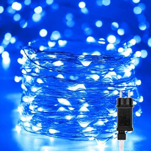 Guirlande Lumineuse 20m 200 Led Lumières D'arbre De Noël Fil De Cuivre Décoration Extérieur Intérieur Étanche Avec Adapteur Alimentation, Chaine De Lampe Pour Arbre,Fête,Mariage,Jardin,Halloween