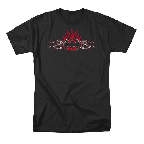 Batman Steel Flames Logo T-Shirt