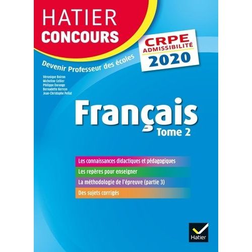 Français - Epreuve Écrite D'admissibilité Crpe Tome 2